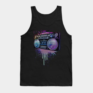 80s Boom Box Splat Tank Top